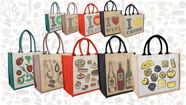 Printed Jute Grocery Bag